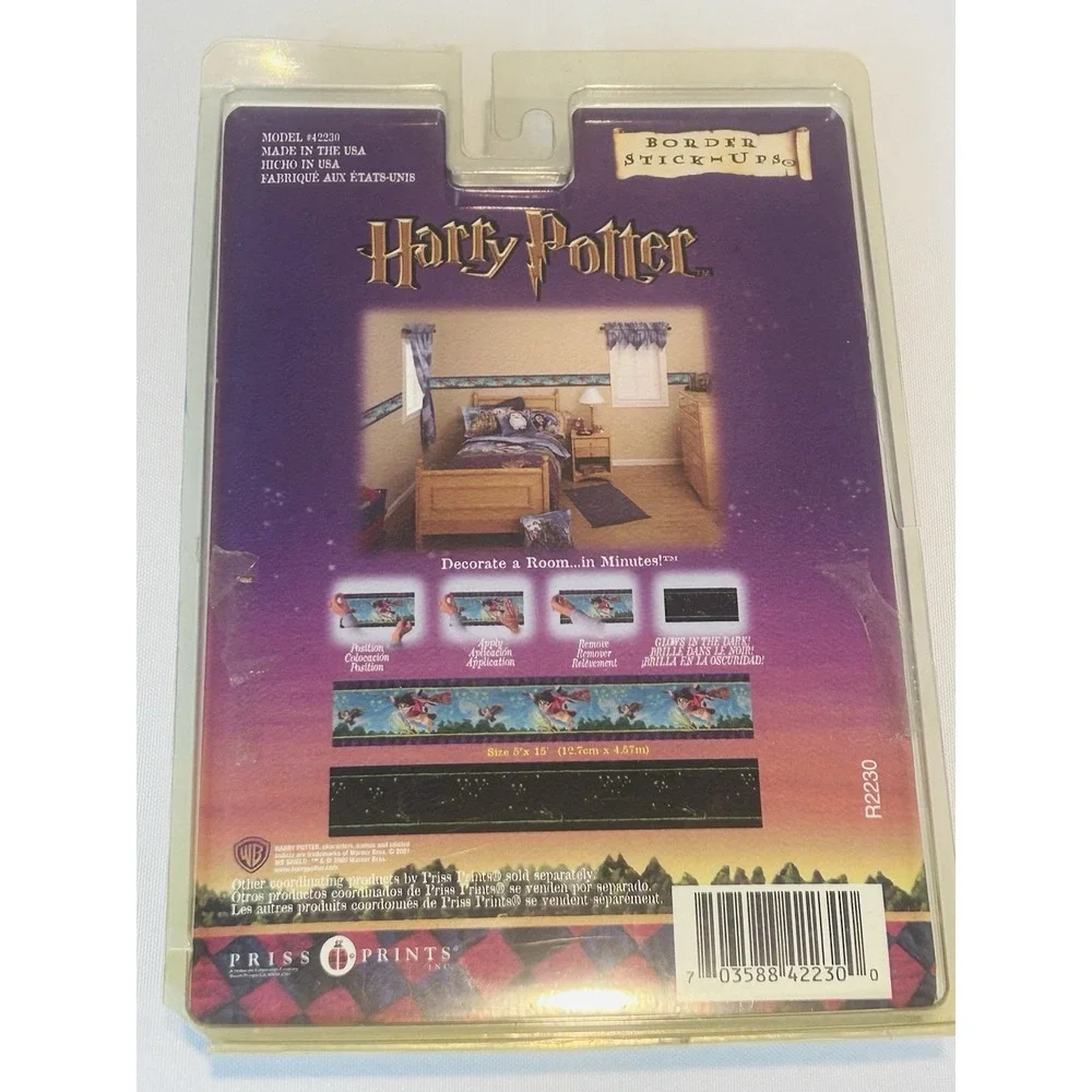 Harry Potter Wallpaper Border Stick-Ups Glow In The Dark NEW